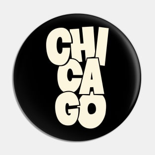 Handsketched Blockletters Chicago Design Pin