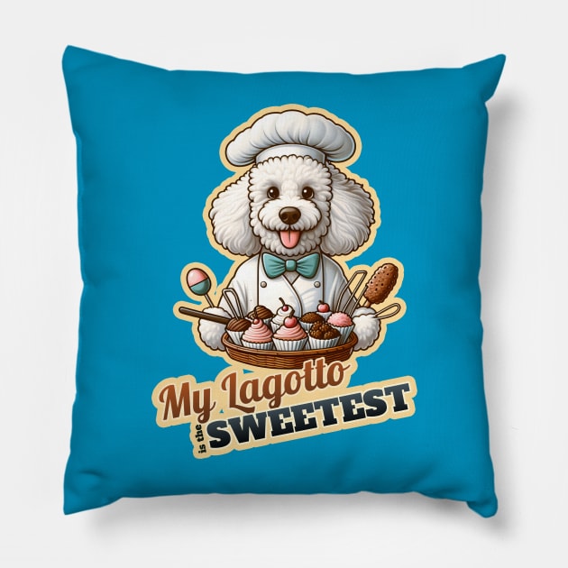 Lagotto Confectioner Pillow by k9-tee