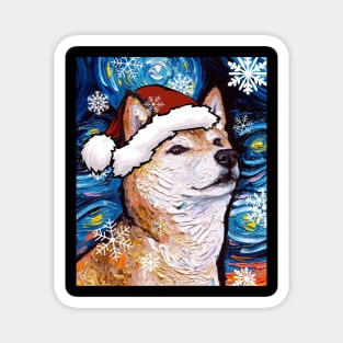 Shiba Inu Santa Magnet