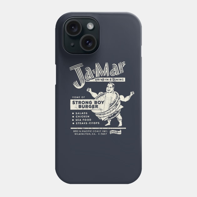 Ja-Mar Strong Boy Burger Phone Case by Teephemera