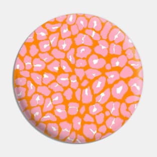 Orange and Pink Leopard Spots Print Pin