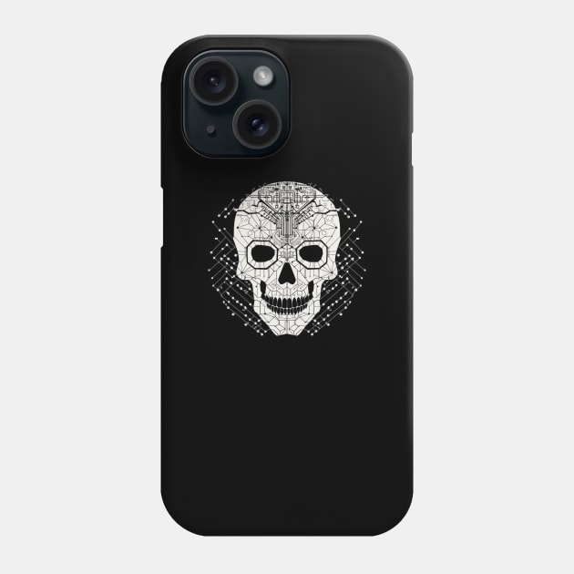 Circuit board skull Phone Case by RosaliArt