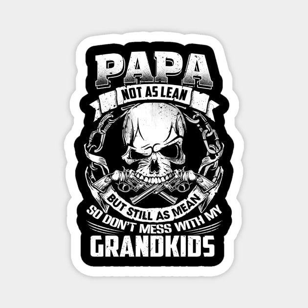 Papa not as lean but still as mean so don't mess with my grandkids Magnet by jonetressie