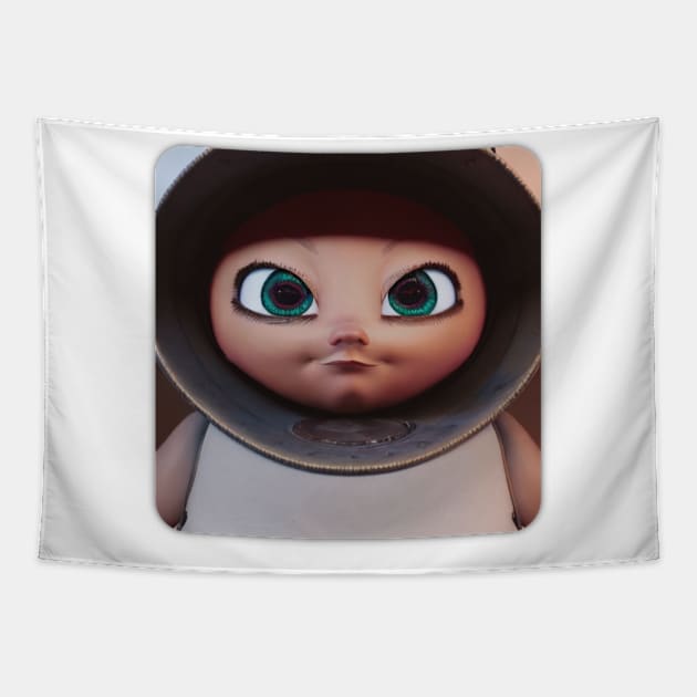 Extra-Terrestrial Cute Tapestry by TeeJaiStudio