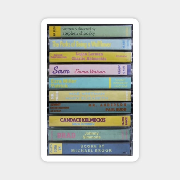 The Perks of Being a Wallflower Cassettes Magnet by JordanBoltonDesign