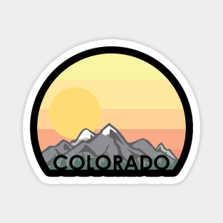 Colorado Mountains with Sunset and Sunrise Magnet