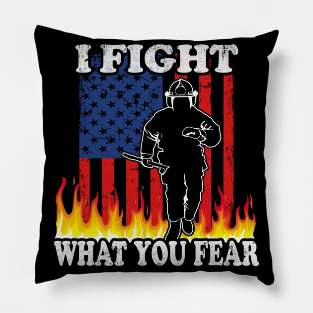 Fireman fight Fire Pillow by Foxxy Merch