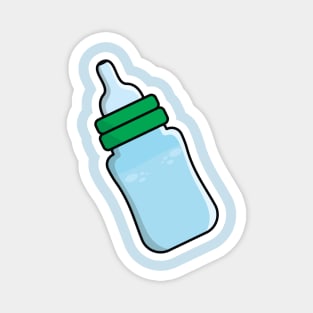 Baby's Milk Bottle Sticker vector illustration. People drink objects icon concept. Newborn baby plastic water and milk bottle sticker vector design with shadow. Magnet