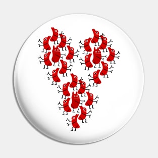 Red ants in the shape of a heart Pin