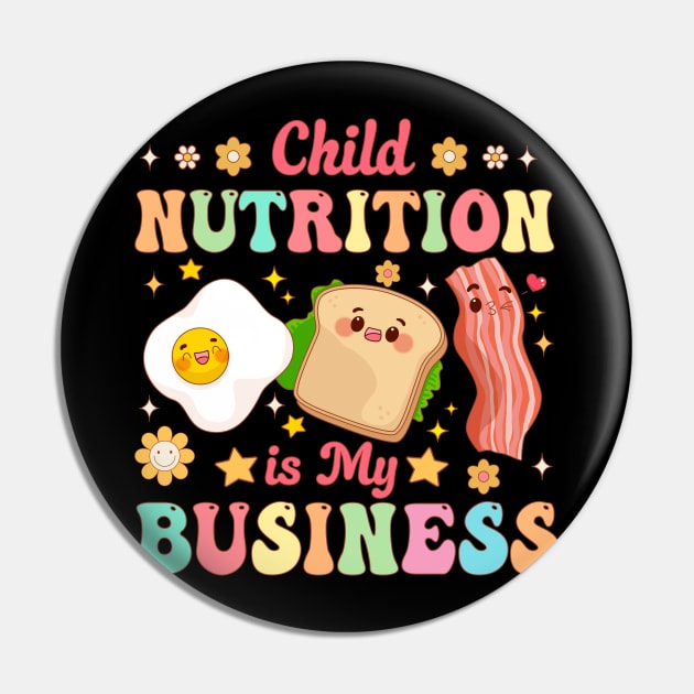 Child Nutrition Is My Business Lunch Lady Cafeteria Groovy Pin by TheDesignDepot