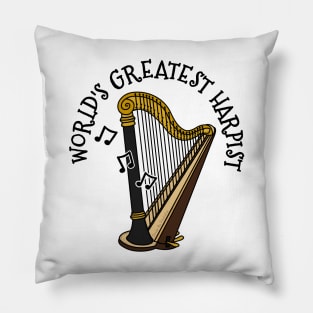 World's Greatest Harpist Harp Player Orchestral Musician Pillow