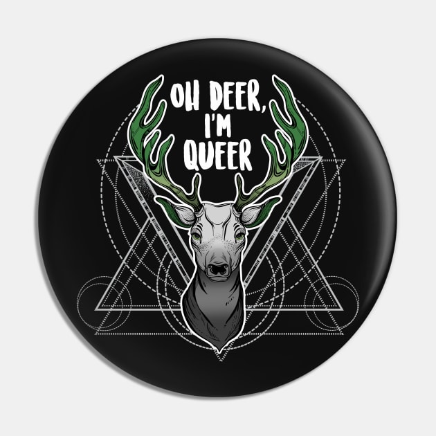 Aromantic Oh Deer I'm Queer Pin by Psitta