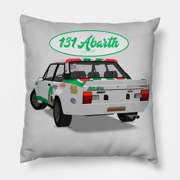 Fiat 131 Abarth Alitalia Back Pillow by PjesusArt