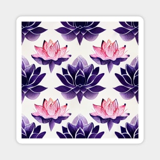 Pink and purple lotus Magnet