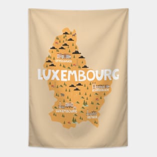 Luxembourg Illustrated Map Tapestry