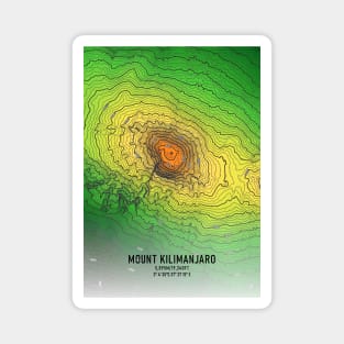 Mount Kilimanjaro Topographic Map Elevation Magnet