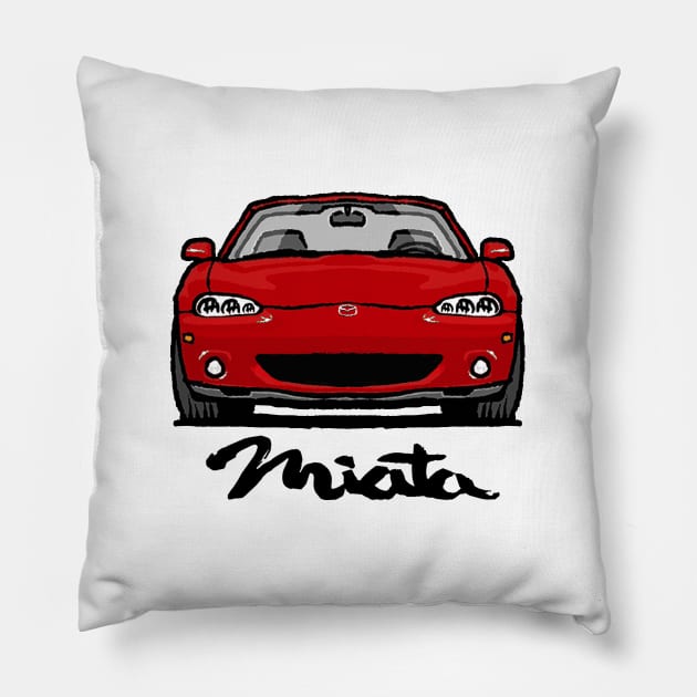 MX5 Miata NB2 Red Pillow by Woreth