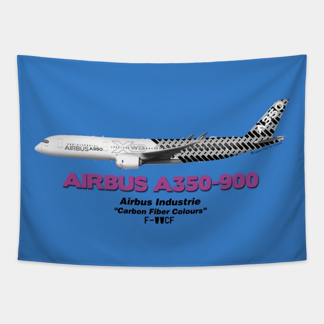 Airbus A350-900 - Airbus "Carbon Fiber Colours" Tapestry by TheArtofFlying