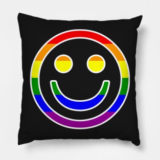 Pride Smiling Face LGBTQ Design Pillow