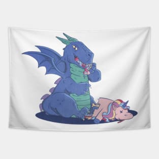 Dragon Eating Unicorn Tapestry