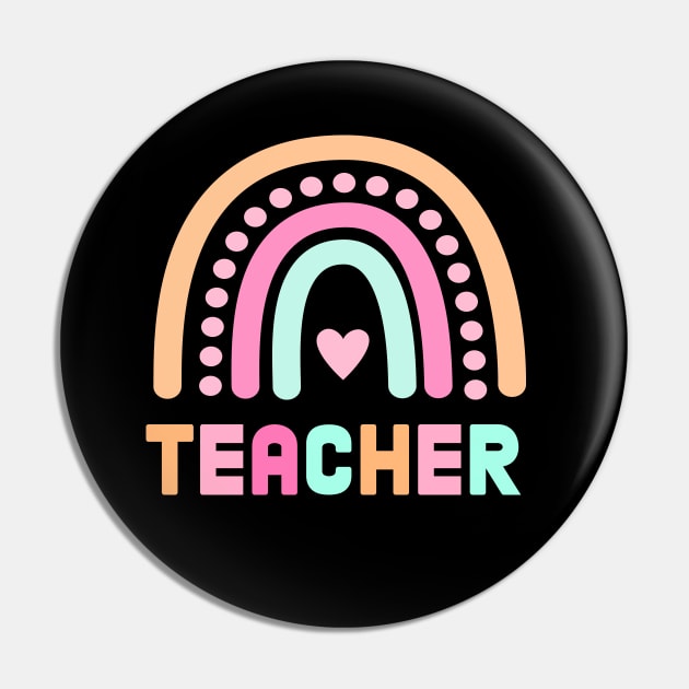 Teacher Rainbow Girls Boys Teacher Cute Pin by Zeus-Studio