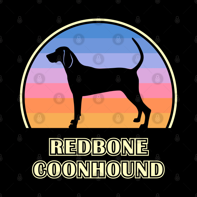 Redbone Coonhound Vintage Sunset Dog by millersye