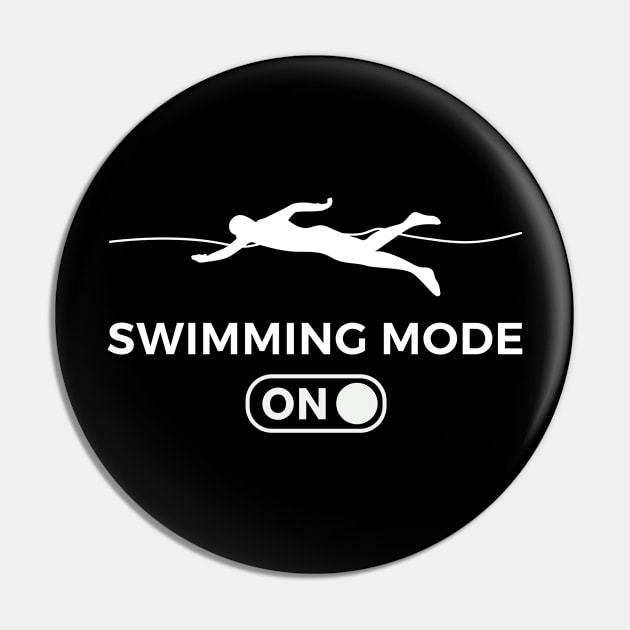 Swimming Mode On Swimmer Gift Pin by petervanderwalk