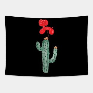 Cactus Red Dog Balloon Large Tapestry