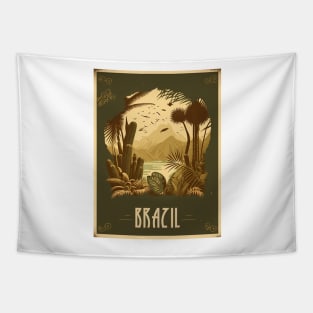 Brazil Rainforest Vintage Travel Art Poster Tapestry