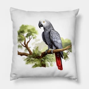 African Grey Parrot Pillow