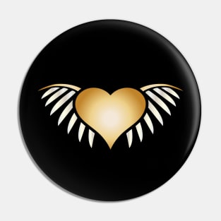 Golden heart wings Pin