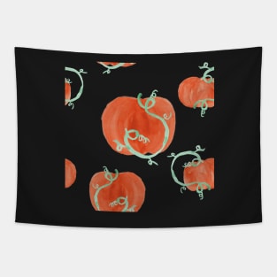 Pumpkin Pattern - Dark Background Tapestry