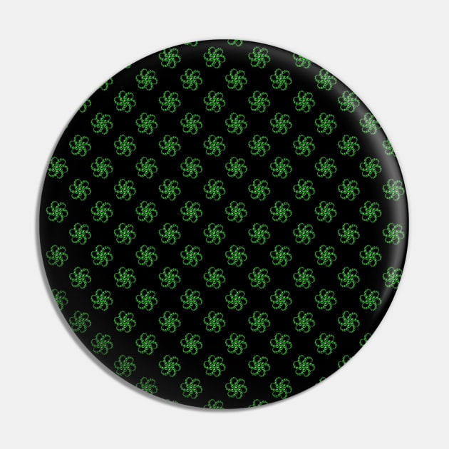 Yin Yang Design - Green Color Spider Pattern Pin by The Black Panther