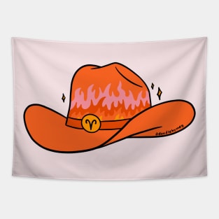 Aries Cowboy Hat Tapestry