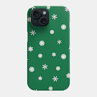 Snowflake pattern in green Phone Case