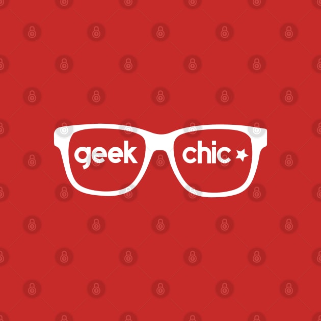 Geek Chic Nerdy Glasses Orange Red by VicEllisArt