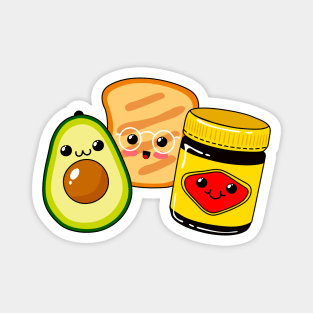 Vegemite and Friends - Vegemates - Cute Vegetarian Spread - Avocado - Toast - Australia Magnet