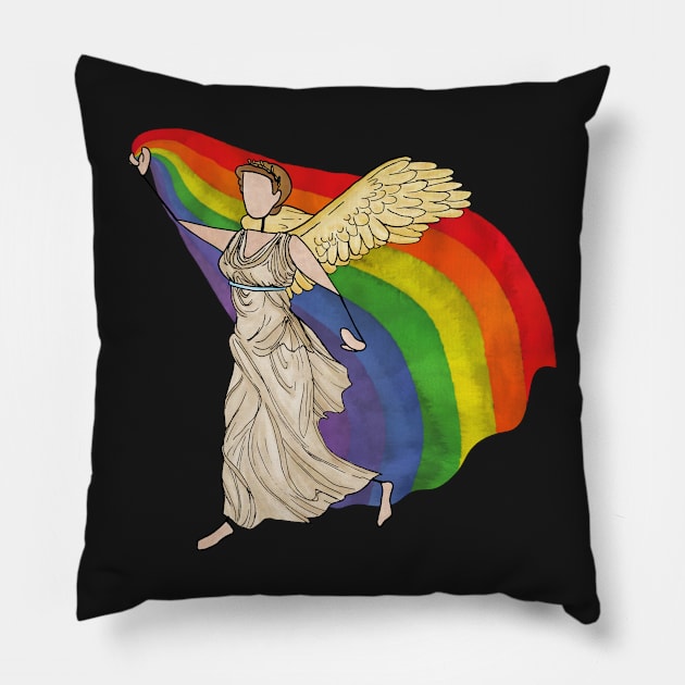 Greek Myth Comix - goddess Iris of the rainbow Pillow by GreekMythComix