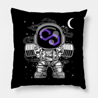 Astronaut Lifting Polygon Matic Coin To The Moon Crypto Token Cryptocurrency Blockchain Wallet Birthday Gift For Men Women Kids Pillow