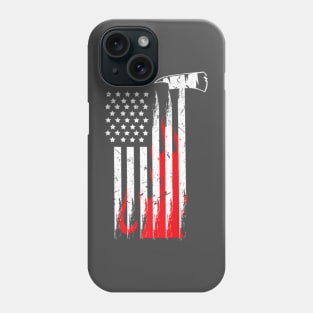 Firefighter Usa Flames And Axe Patriot Vintage Design Tee Phone Case