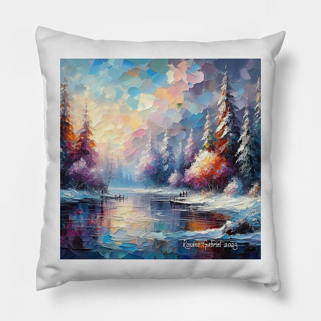 Icy Winter Pillow by roxanegabriel