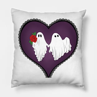 Ghost Valentines Holding Hands Pillow