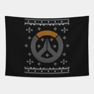 Christmas Overwatch Logo Knit Pattern Tapestry