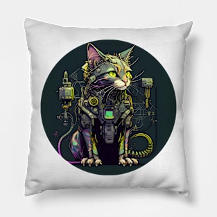 Cat Cyberpunk Futuristic - Love Cats Pillow