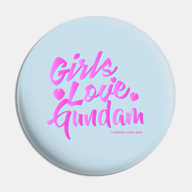 Girls Love Gundam Pin by Gundam Otaku Shop