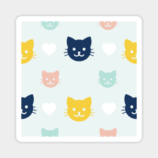 Colorful Kitty Cat Pattern Magnet