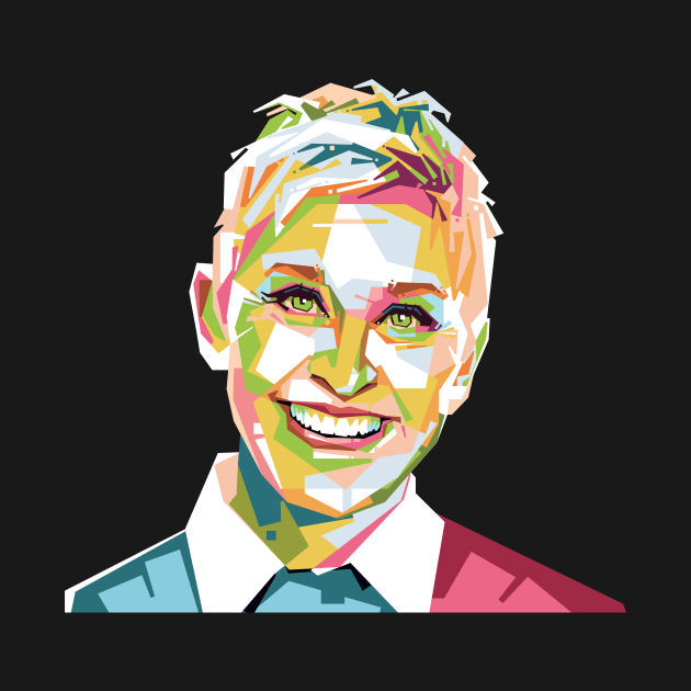 Geometric Celebrity Ellen DeGeneres by Rebus28