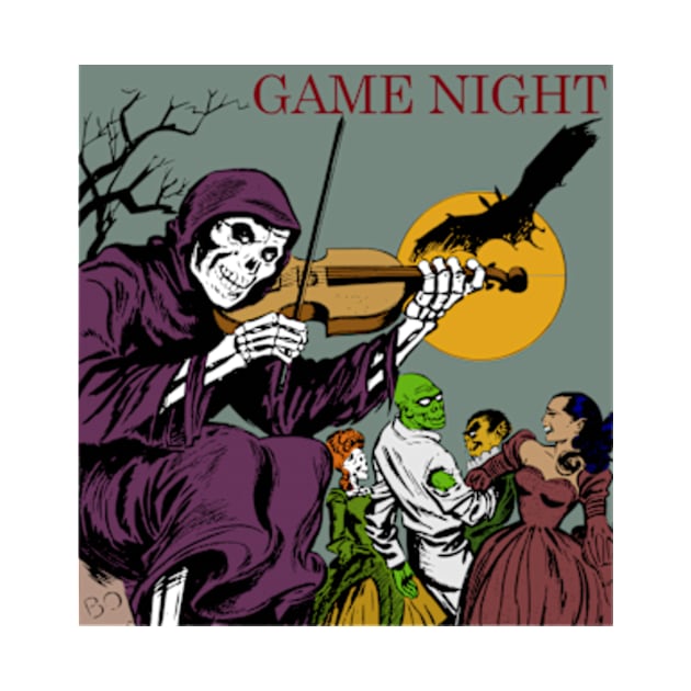 Skeleton playing at a game night by Petko121212