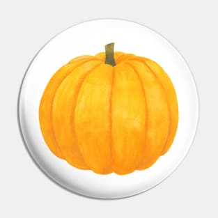 Orange Pumpkin ~ Watercolor painting Pin