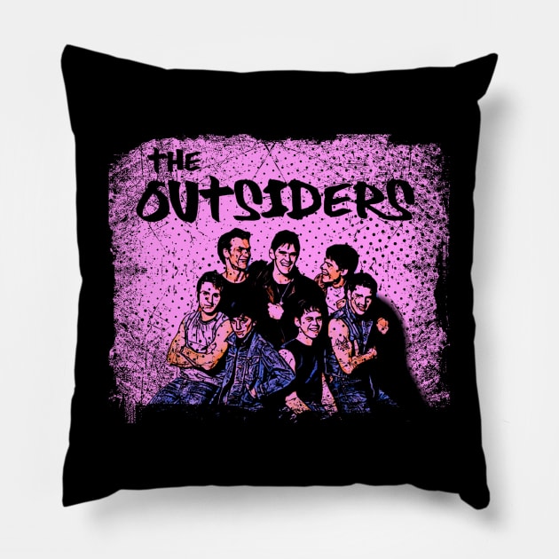 Greaser Brotherhood Celebrate the Bond and Unbreakable Loyalty of Outsiders' Group Pillow by Amir Dorsman Tribal